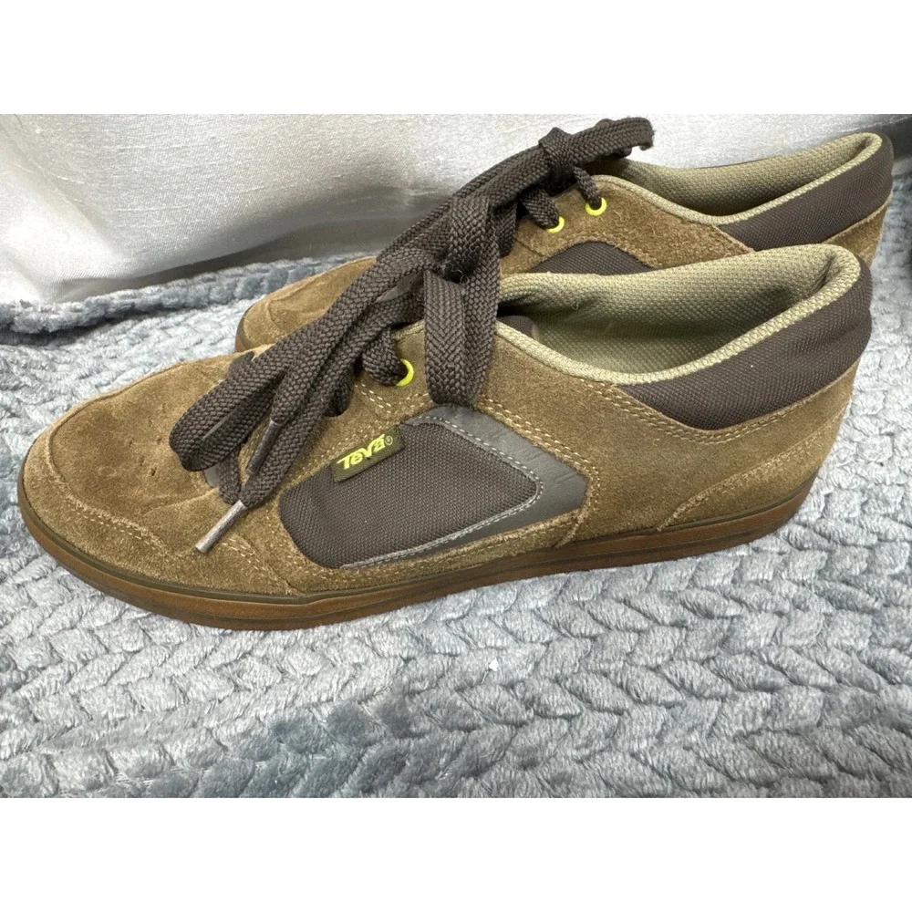Teva Crank Mens Brown Suede Canvas Low Top Sneakers 1001486‎ Size 9